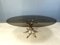 Vintage Oval Smoked Glass and Brass Dining Table, 1970s 1