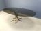 Vintage Oval Smoked Glass and Brass Dining Table, 1970s 3