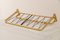 Gold Aluminum Wall Coat Rack with Top Tray and Bottom Hooks, 1950s 3