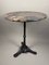 Mesa de bistró francesa vintage con tablero de mármol y base de hierro fundido, Imagen 1