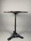 Mesa de bistró francesa vintage con tablero de mármol y base de hierro fundido, Imagen 2