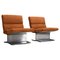 Set of Leather and Steel Lounge Chairs by Paul Geoffroy for Uginox, 1970s 1