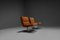 Set of Leather and Steel Lounge Chairs by Paul Geoffroy for Uginox, 1970s 2