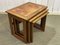 Vintage Nesting Tables in Teak and Tiled Top, 1970s, Set of 3 2