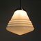 Art Deco Pendant Lamp with Ribbed White Globe, 1930s, Image 1