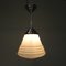 Art Deco Pendant Lamp with Ribbed White Globe, 1930s, Image 7