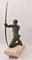 Maxi Le Verrier, Guerrier ou Archer Art Déco, 1920s, Antimoine avec Socle en Pierre 4