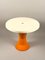 Italian-Style Space Age Stools and Table Set in Orange and White Plastic, 1970s, Set of 5 9
