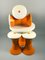 Italian-Style Space Age Stools and Table Set in Orange and White Plastic, 1970s, Set of 5 7