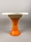 Italian-Style Space Age Stools and Table Set in Orange and White Plastic, 1970s, Set of 5 10