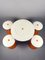 Italian-Style Space Age Stools and Table Set in Orange and White Plastic, 1970s, Set of 5 4