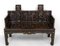 Chinese Black Lacquer Gilt and Polychrome Painted Bench Seats, 1920s, Set of 2, Image 3