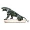 Eugene Cartier, Französischer Art Deco Jaguar, 20. Jh., Bronze auf Steinsockel 1