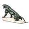 Eugene Cartier, Französischer Art Deco Jaguar, 20. Jh., Bronze auf Steinsockel 19