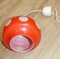 Kleine Rote Glas Deckenlampe mit Weißen Punkten, 1950er 4