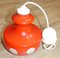 Kleine Rote Glas Deckenlampe mit Weißen Punkten, 1950er 5