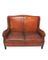 Canapé Scandinave Vintage en Cuir Marron 3