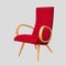 French Red Upholstered Armchairs by Stella Durera, 1950s, Set of 2 11