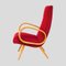 French Red Upholstered Armchairs by Stella Durera, 1950s, Set of 2 10