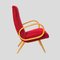 French Red Upholstered Armchairs by Stella Durera, 1950s, Set of 2 12