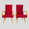 Rote französische Polstersessel von Stella Durera, 1950er, 2er Set 2
