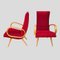 Fauteuils Tapissés Rouges par Stella Durera, France, 1950s, Set de 2 4
