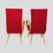 French Red Upholstered Armchairs by Stella Durera, 1950s, Set of 2 5