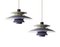 Vintage PH5 Violet Pendants by Poul Henningsen for Louis Poulsen, Set of 2 2