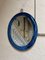 Miroir Mural Mid-Century en Verre Bleu attribué à Cristal Art Torino, 1960s 2