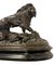 Naturalistische Skulptur, 1890er, Metall auf Holzsockel 2