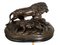 Naturalistische Skulptur, 1890er, Metall auf Holzsockel 1