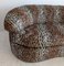 Sofá curvado vintage grande con estampado de leopardo, años 80, Imagen 2