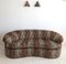 Sofá curvado vintage grande con estampado de leopardo, años 80, Imagen 3