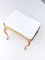 Vintage White Plastic Seat Ottoman with Cast Brass Legs, 1950s 8