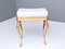 Vintage White Plastic Seat Ottoman with Cast Brass Legs, 1950s 5