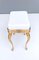 Vintage White Plastic Seat Ottoman with Cast Brass Legs, 1950s 4