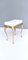 Vintage White Plastic Seat Ottoman with Cast Brass Legs, 1950s 3