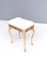 Vintage White Plastic Seat Ottoman with Cast Brass Legs, 1950s 1