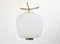Opaline Glass and Brass Chandelier from Stilnovo, Italy, 1950s, Image 3