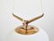 Opaline Glass and Brass Chandelier from Stilnovo, Italy, 1950s, Image 4