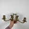 Art Deco Brass Double Arm Wall Candleholder, 1920s, Image 4