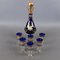 Set en Verre de Murano I Tre Fuochi Bleu et Or 24 Carats, 1970s, Set de 7 1