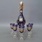 Set en Verre de Murano I Tre Fuochi Bleu et Or 24 Carats, 1970s, Set de 7 2