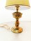 Onyx Tischlampe mit Stoff Lampenschirm 18