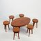 Mesa de centro francesa modernista y taburetes de Charlotte Perriand, años 50. Juego de 7, Imagen 2