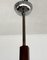 Italian Art Deco Wood Pendant Light with Sky-Blue Glass Shade, 1930s, Image 8