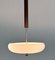 Italian Art Deco Wood Pendant Light with Sky-Blue Glass Shade, 1930s, Image 4