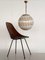 Mid-Century Italian Murano Glass Globe Pendant with Golden Details, 1970s, Image 6