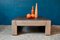 Mesa de centro brutalista de pizarra y madera, Imagen 2