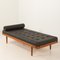 Dänisches Vintage Teak Tagesbett aus schwarzem Leder, 1960er 5